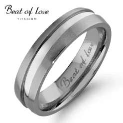 Beat of Love titaanisormus, kiiltävällä uralla, 5 mm