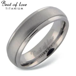 Beat of Love, titaanisormus 6 mm, matta ja kiiltävät reunat
