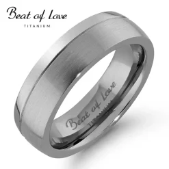 Beat of Love, titaanisormus 6 mm, matta ja kiiltävä