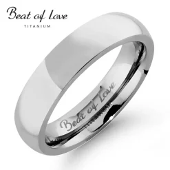Beat of Love, titaanisormus 5 mm, kiiltävä pinta