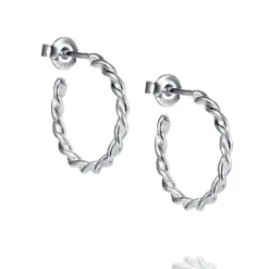 Efva Attling Little Wrapped Hoops korvakorut, hopeaa