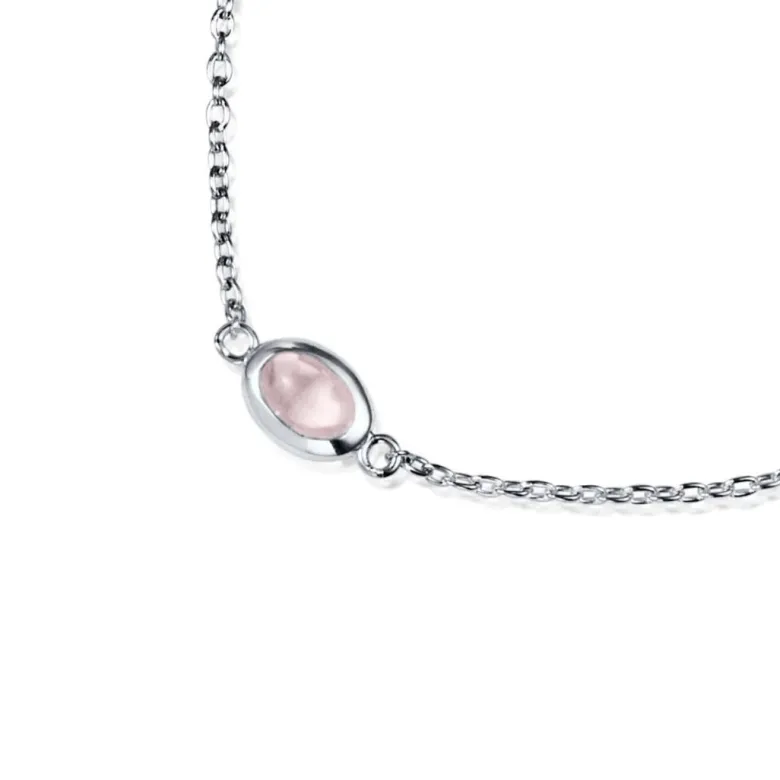 Efva Attling Love Bead rannekoru, hopea ja ruusukvartsi