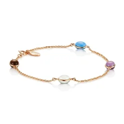 Efva Attling Love Beads Flow rannekoru, keltakultaa jalokivillä