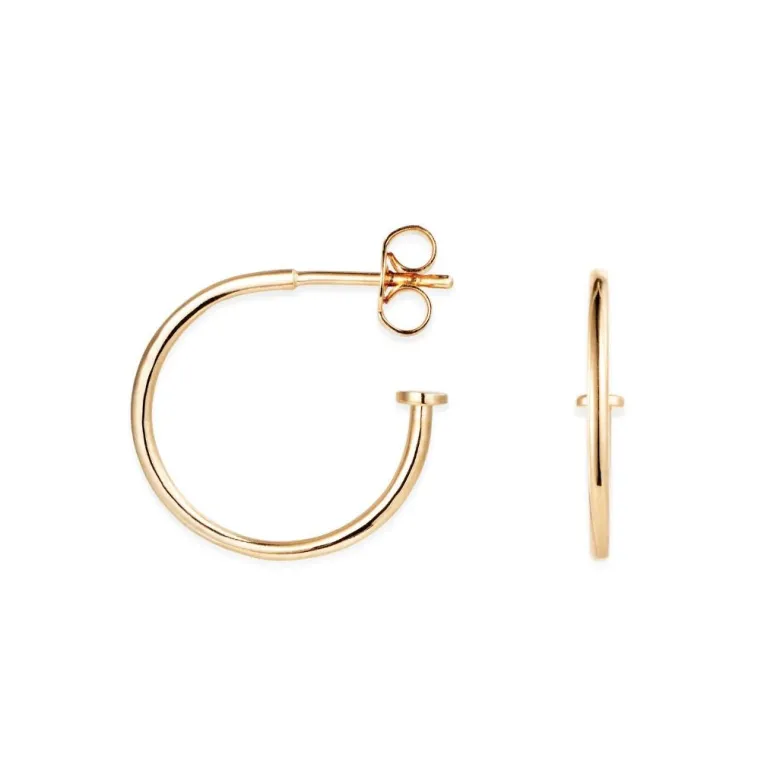 Efva Attling 101 Plain Hoops korvakorut, keltakultaa