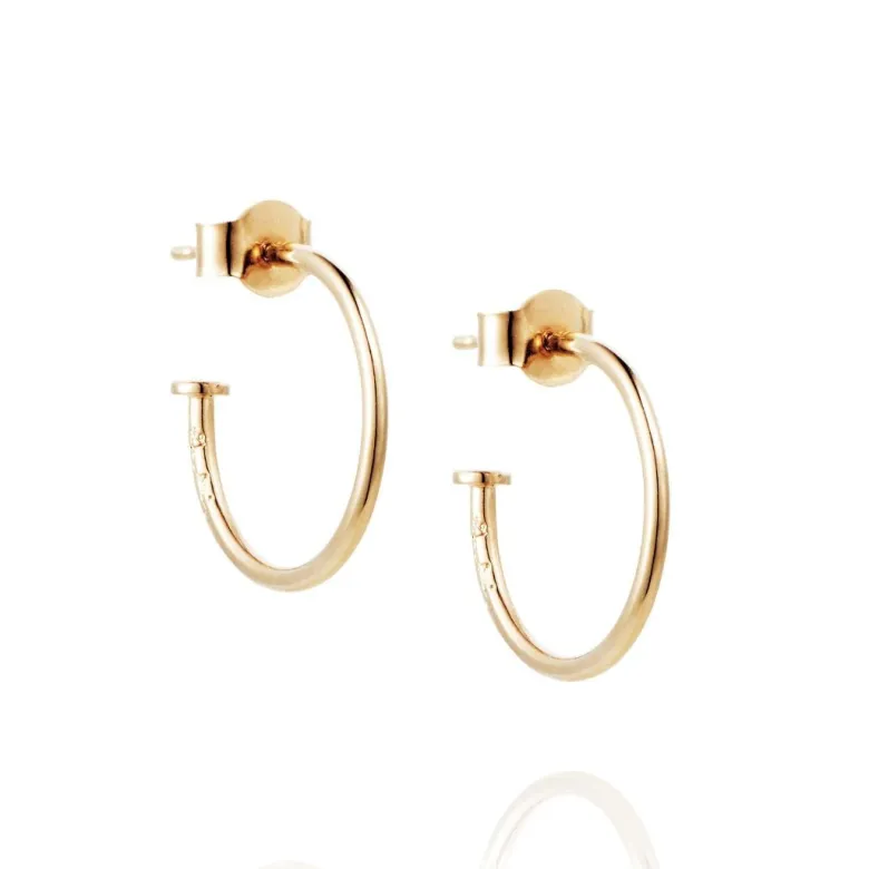 Efva Attling 101 Plain Hoops korvakorut, keltakultaa