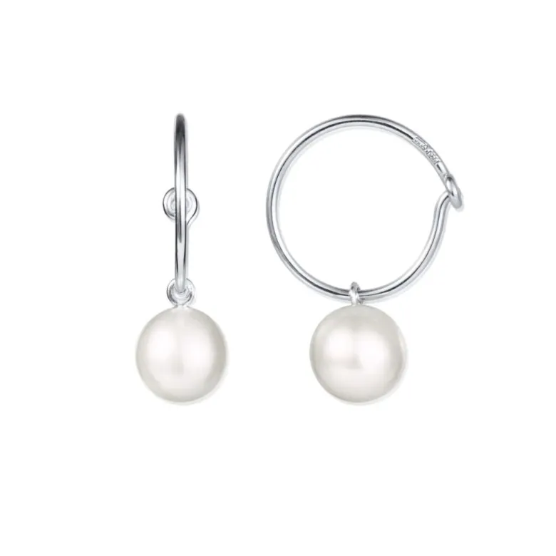 Efva Attling Pop Pearls Hoops korvakorut, hopea ja makeanvedenhelmi