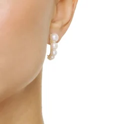 Efva Attling Strings of Pearls Hoops korvakorut, hopea ja makeanvedenhelmet