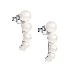 Efva Attling Strings of Pearls Hoops korvakorut, hopea ja makeanvedenhelmet