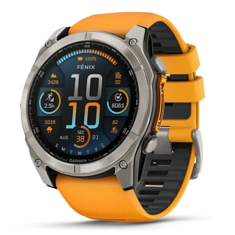 Garmin Fenix 8, 51mm Amoled Sapphire, titaani ja oranssi, älykello 010-02905-11