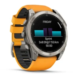 Garmin Fenix 8, 51mm Amoled Sapphire, titaani ja oranssi, älykello 010-02905-11