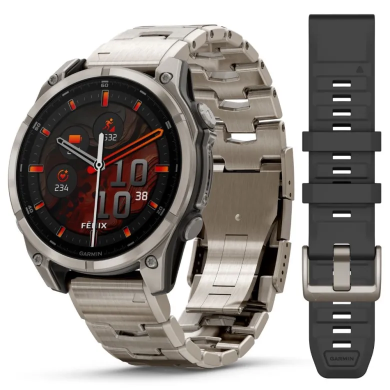 Garmin Fenix 8, 47mm Amoled Sapphire, titaani, älykello 010-02904-40