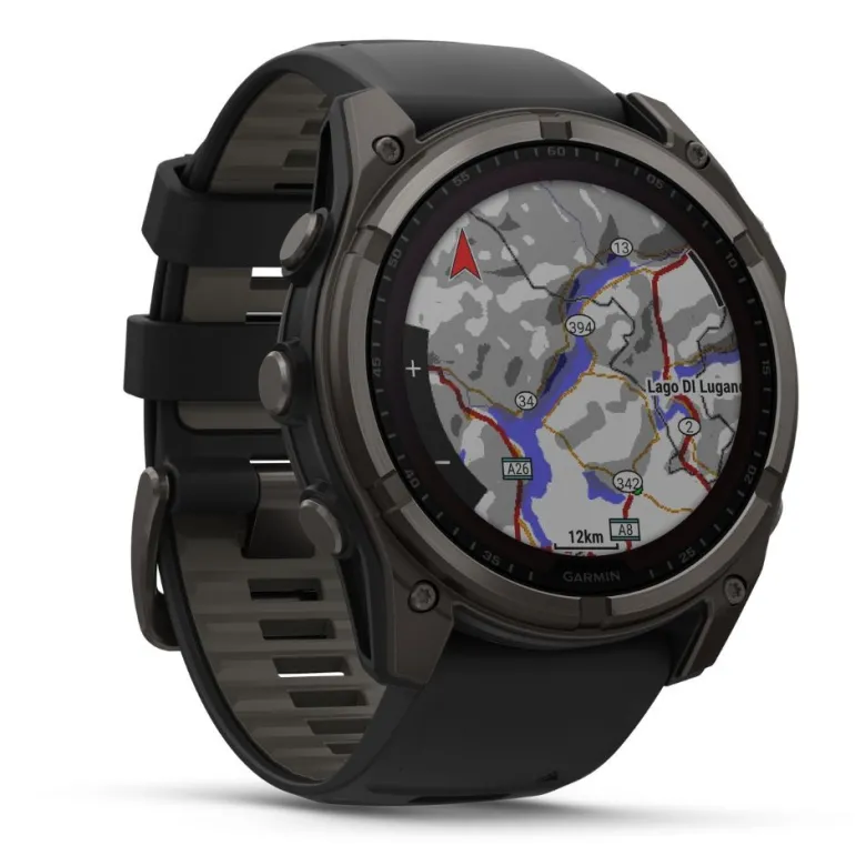 Garmin Fenix 8, 51mm Solar Sapphire, hiilenharmaa DLC-titaani ja musta, älykello 010-02907-11