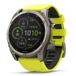 Garmin Fenix 8, 51mm Solar Sapphire, titaani ja keltainen, älykello 010-02907-21