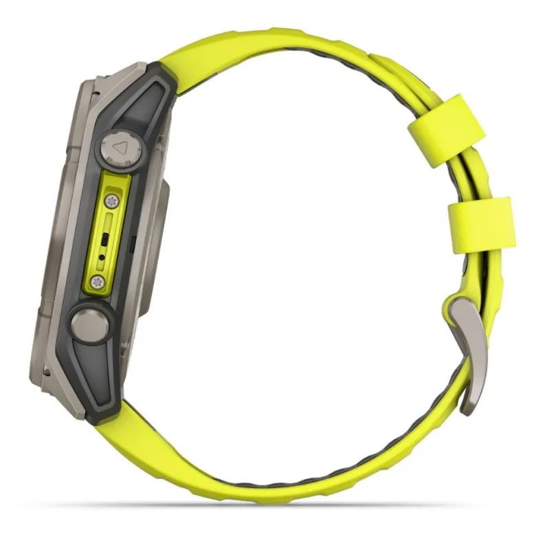 Garmin Fenix 8, 51mm Solar Sapphire, titaani ja keltainen, älykello 010-02907-21