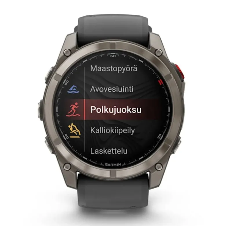 Garmin Fenix 8 Pro Amoled 51mm LTE Sapphire, grafiitinharmaa titaani ja musta ranneke, älykello 010-03199-11
