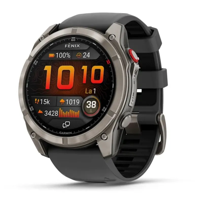 Garmin Fenix 8 Pro Amoled 51mm LTE Sapphire, grafiitinharmaa titaani ja musta ranneke, älykello 010-03199-11