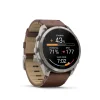Garmin Fenix 9 Pro inReach AMOLED, 51mm, harmaa titaani ja pähkinänruskea nahkaranneke, älykello 010-04337-41