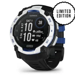Garmin Instinct 3 Solar, 50mm, vaaleanharmaa, musta ja sähkönsininen, GPS-älykello, 010-02935-03