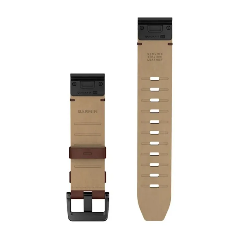 Garmin QuickFit nahkaranneke 22mm, saksanpähkinänruskea, 010-14507-20