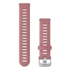 Garmin Quick release -silikoniranneke 18mm, pikakiinnitys, vaalea pinkki, 010-11251-3H