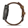 Garmin Venu 4, tummanharmaa ja ruskea nahkaranneke, 45 mm, Amoled GPS-älykello 010-03014-03