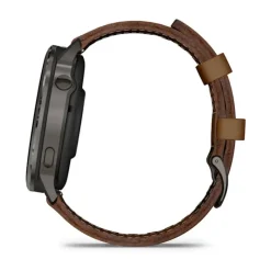 Garmin Venu 4, tummanharmaa ja ruskea nahkaranneke, 45 mm, Amoled GPS-älykello 010-03014-03