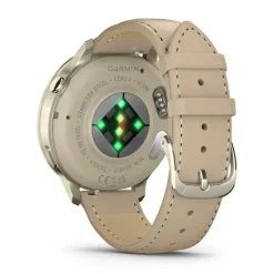 Garmin Venu 4, vaalea kulta ja hiekanvärinen nahkaranneke, 41 mm, Amoled GPS-älykello 010-03013-03