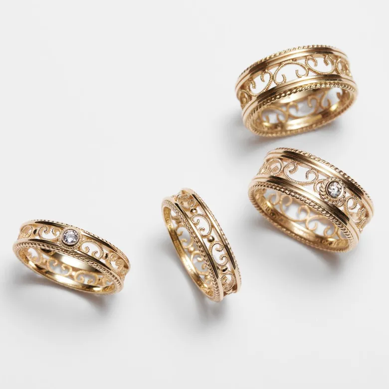 Kalevala Filigraani sormus, 14K keltakulta, 0,06ct, Kalevala Love, 141000503D