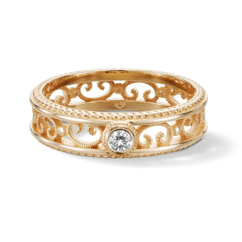 Kalevala Filigraani sormus, 14K keltakulta, 0,06ct, Kalevala Love, 141000501D