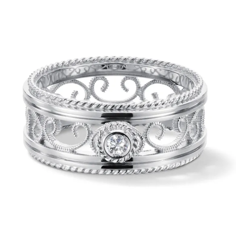 Kalevala Filigraani sormus, 14K valkokulta, 0,06ct, Kalevala Love, 541000503D