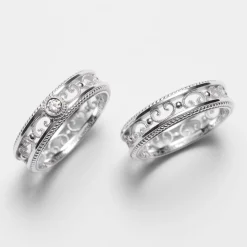 Kalevala Filigraani sormus, 14K valkokulta, 0,06ct, Kalevala Love, 541000501D