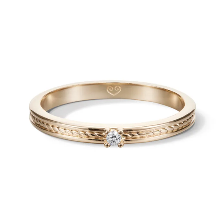 Kalevala Ikiaikainen sormus, 14K keltakultaa, 0,02ct, Kalevala Love, 141000111D