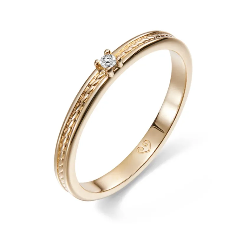 Kalevala Ikiaikainen sormus, 14K keltakultaa, 0,02ct, Kalevala Love, 141000111D