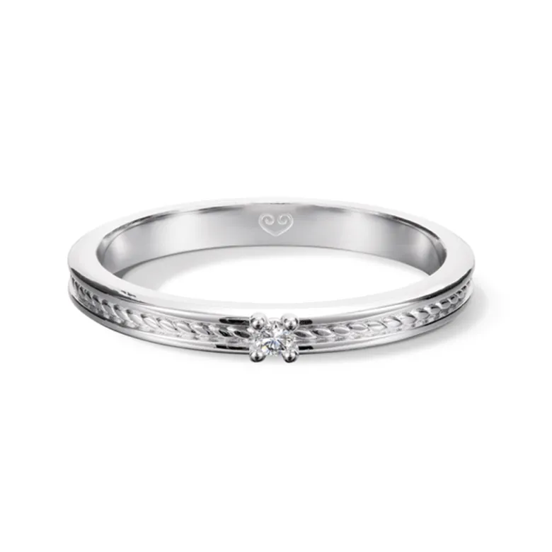 Kalevala Ikiaikainen sormus, 14K valkokultaa, 0,02ct, Kalevala Love, 541000111D