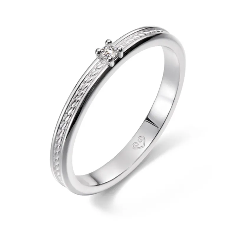 Kalevala Ikiaikainen sormus, 14K valkokultaa, 0,02ct, Kalevala Love, 541000111D