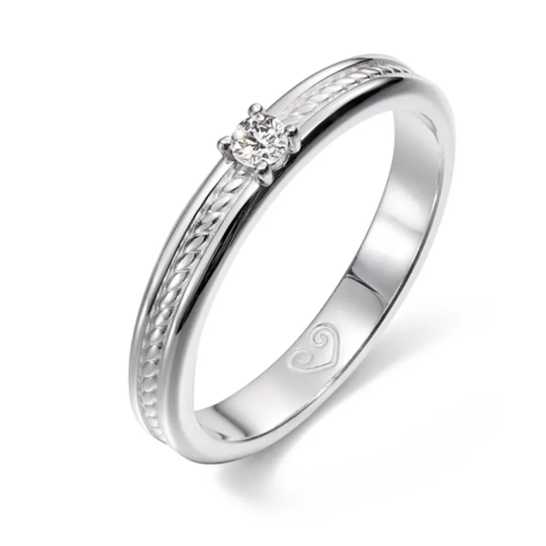 Kalevala Ikiaikainen sormus, 14K valkokultaa, 0,06ct, Kalevala Love, 541000115D