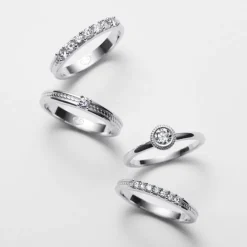 Kalevala Ikiaikainen sormus, 14K valkokultaa, 0,06ct, Kalevala Love, 541000115D