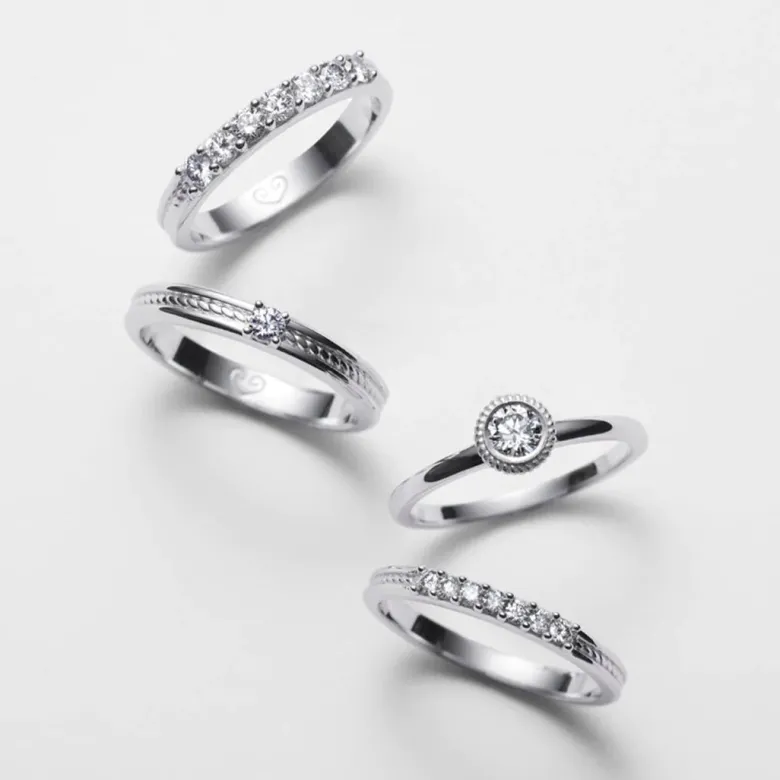 Kalevala Ikiaikainen sormus, 14K valkokultaa, 0,06ct, Kalevala Love, 541000115D