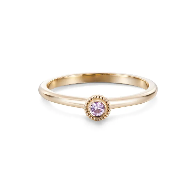 Kalevala Valittu sormus, 14K keltakultaa, pinkki safiiri, Kalevala Love, 141000001S