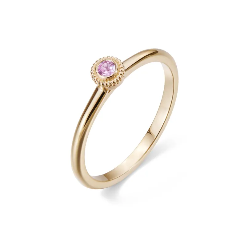 Kalevala Valittu sormus, 14K keltakultaa, pinkki safiiri, Kalevala Love, 141000001S