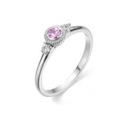 Kalevala Valittu sormus, 14K valkokultaa, safiiri ja timantit 0,06ct, Kalevala Love, 541000003P