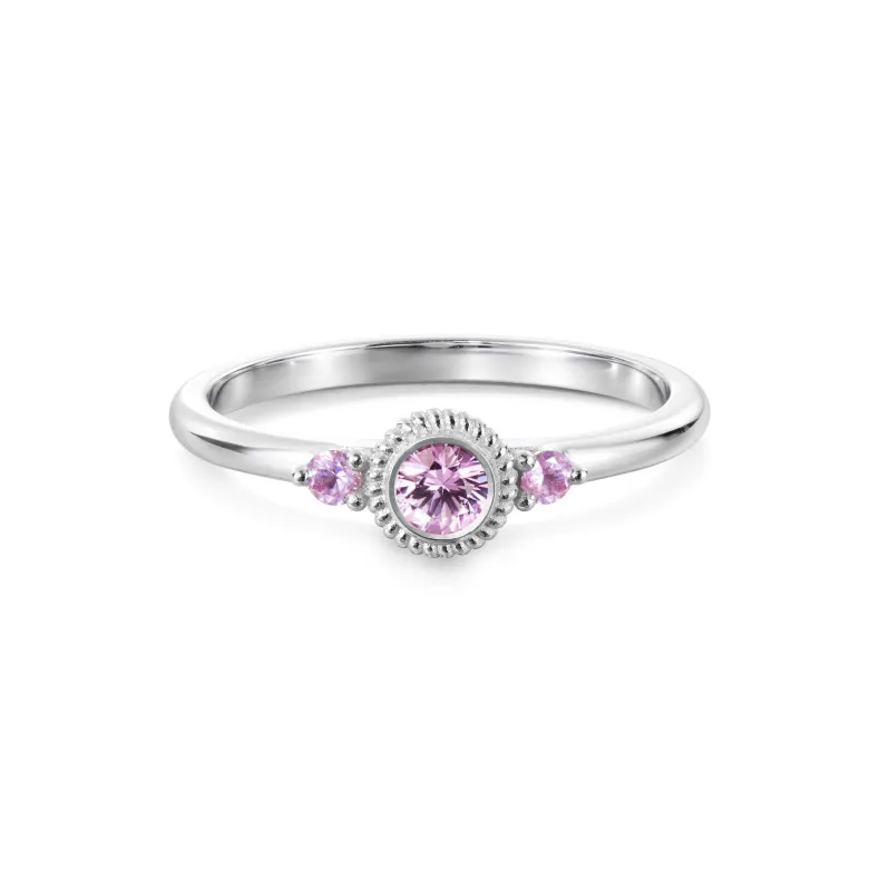 Kalevala Valittu sormus, 14K valkokultaa, pinkit safiirit, Kalevala Love, 541000003S