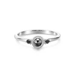 Kalevala Valittu sormus, 14K valkokultaa, mustat timantit 0,23ct, Kalevala Love, 541000003B