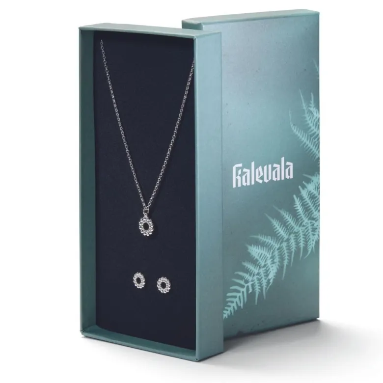 Kalevala Valoisa miniriipus ja korvakorut-lahjapakkaus