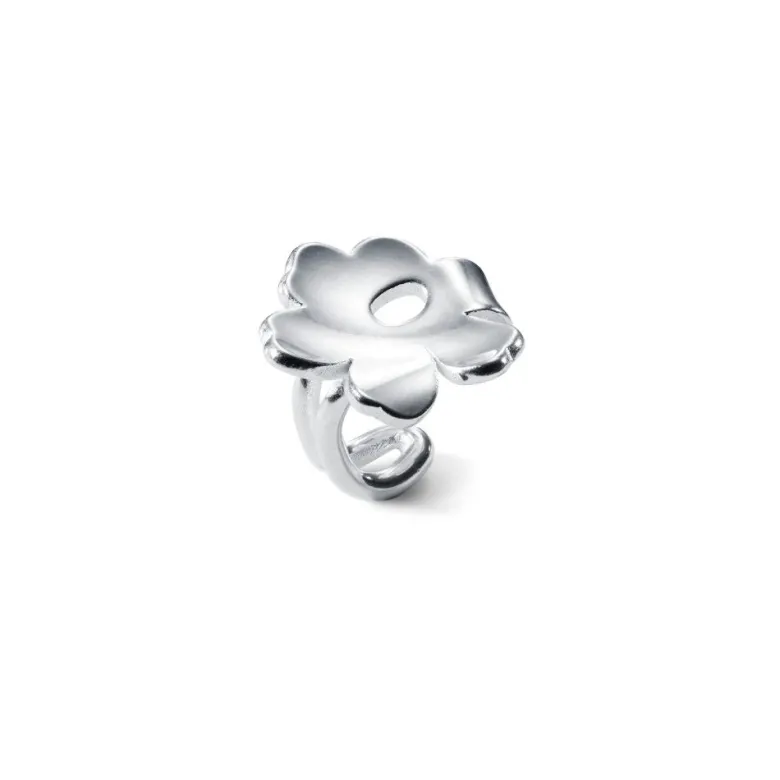 Kalevala x Marimekko Unikko ear cuff, hopeaa