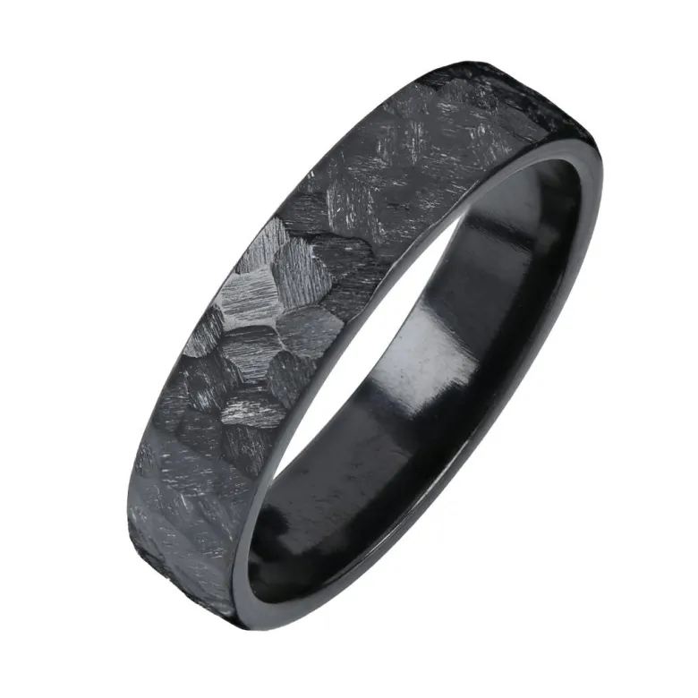 Kohinoor Duetto Black Edition, Rock kihlasormus, 5 mm, musta zirkonium 006-807