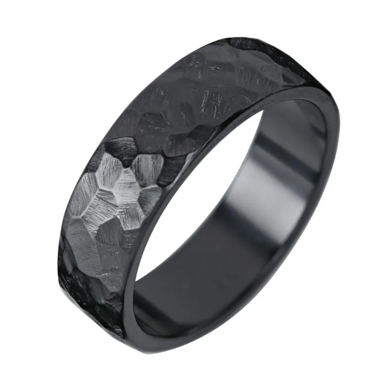 Kohinoor Duetto Black Edition, Rock kihlasormus, 7 mm, musta zirkonium 006-817
