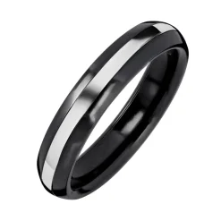 Kohinoor Duetto Black Edition kihlasormus, 4,5 mm, zirkonium valkokultaraidalla 006-093V