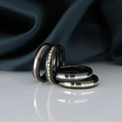 Kohinoor Duetto Black Edition kihlasormus, 4,5 mm, zirkonium punakultaraidalla 006-093P