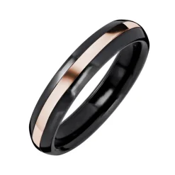 Kohinoor Duetto Black Edition kihlasormus, 4,5 mm, zirkonium punakultaraidalla 006-093P